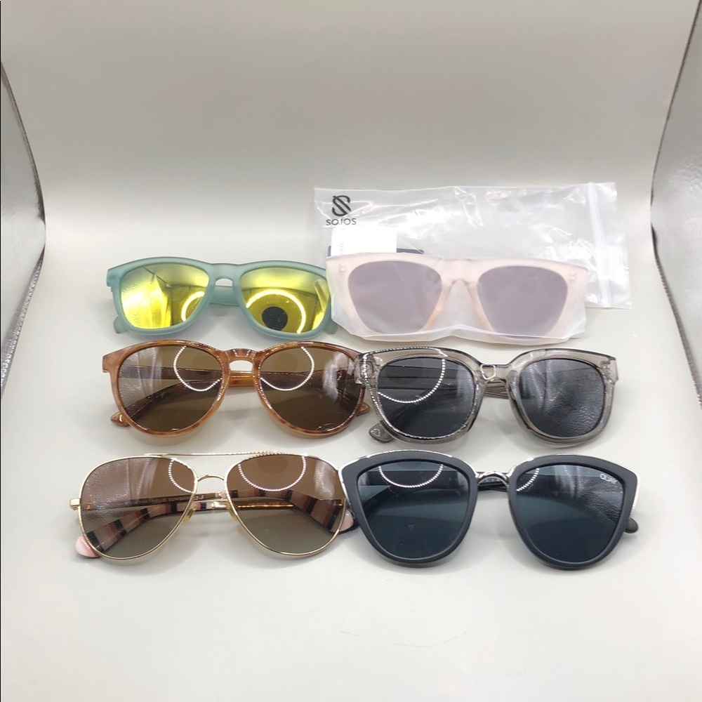 Bundle 6 trendy fashion sunglasses Kate Spade Quay Goodr Knockaround Nine West..